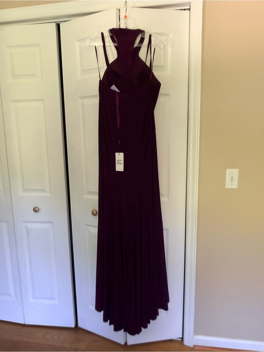 Clarisse Deep Burgundy Two Piece High-Low Evening Gown
